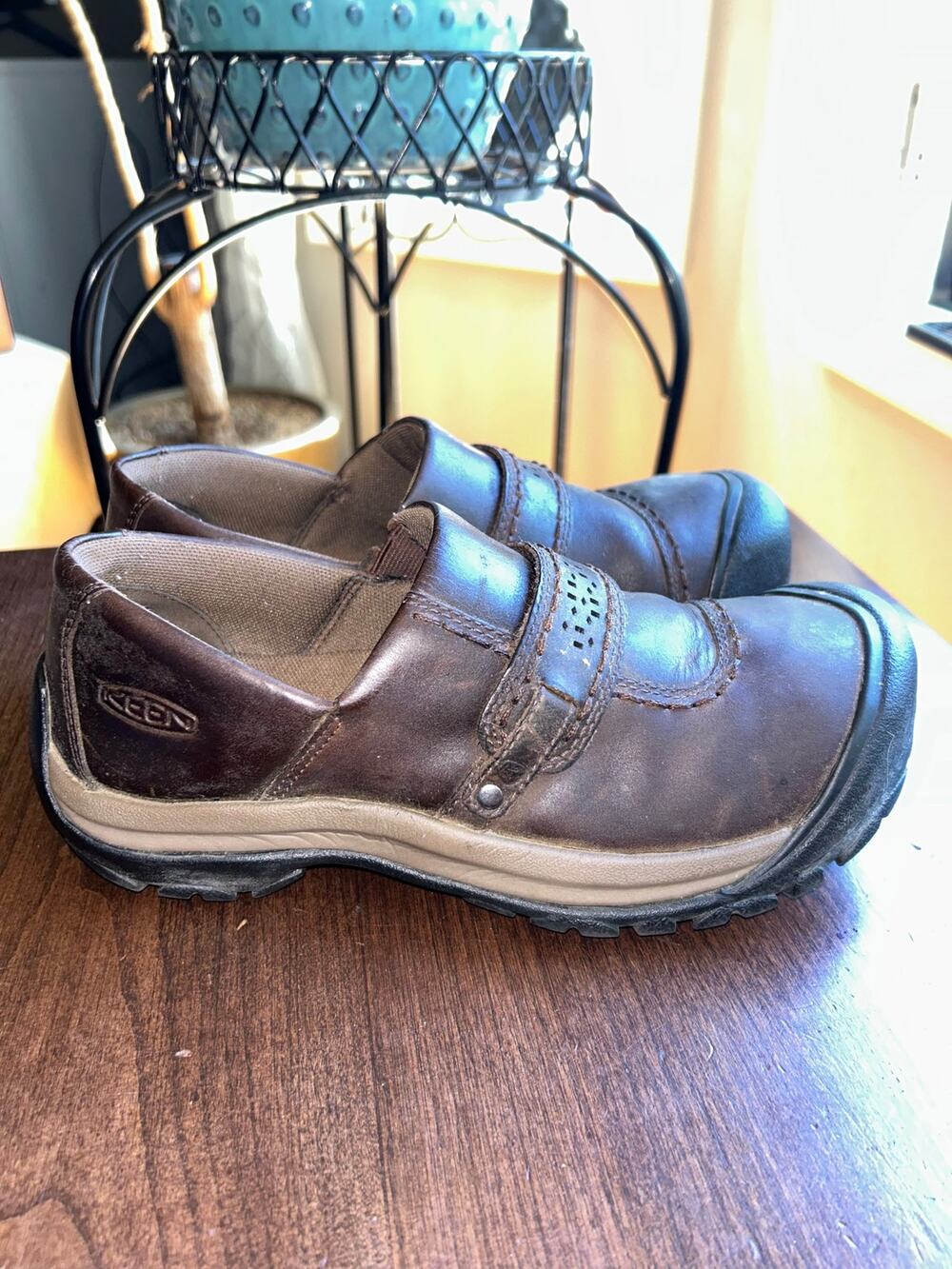 Keen Kaci II Clog Women's 9 Brown Leather Strap Slip On Comfort Walking Shoes